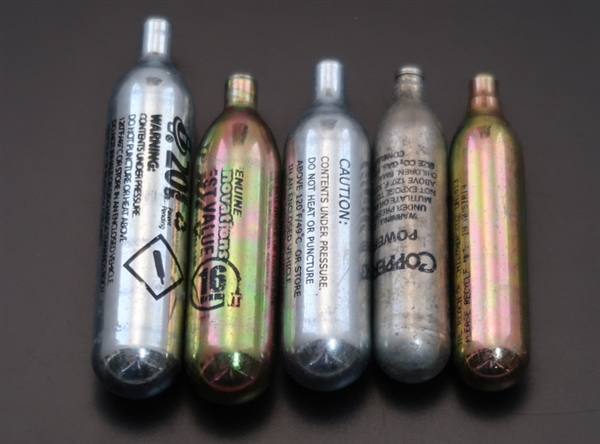 Assorted 2/$5 C02 cartridge pairs, non-threaded 12, 16, & 20g from Sram, Copperhead, Genuine Innovations, and other name brands