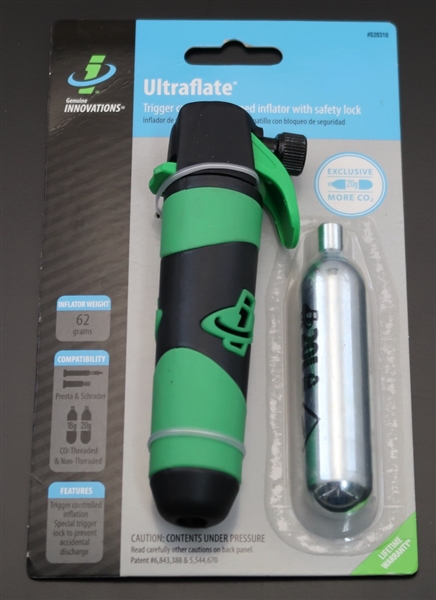 Assorted $20 C02 inflators, Blackburn, Genuine Innovations, Hurricane, Topeak, and other name brands