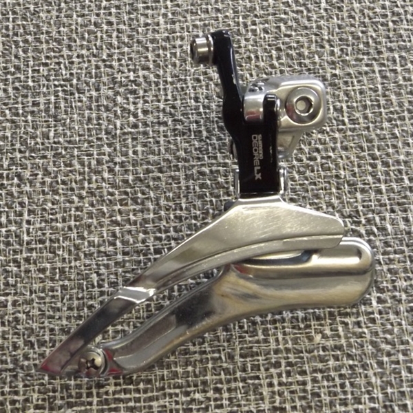 7 speed Shimano Deore LX FD-M550 triple front derailleur 34.9 band clamp bottom pull