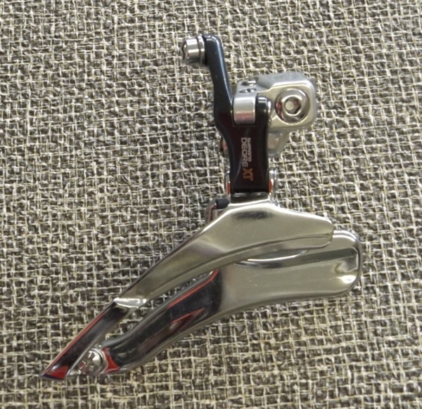 7 speed Shimano Deore XT FD-M735 triple front derailleur 34.9 band clamp bottom pull