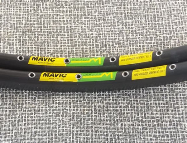 700c x 36h x 19mm Mavic Mach 2 CD2 dual wall presta tubular rims France new nos